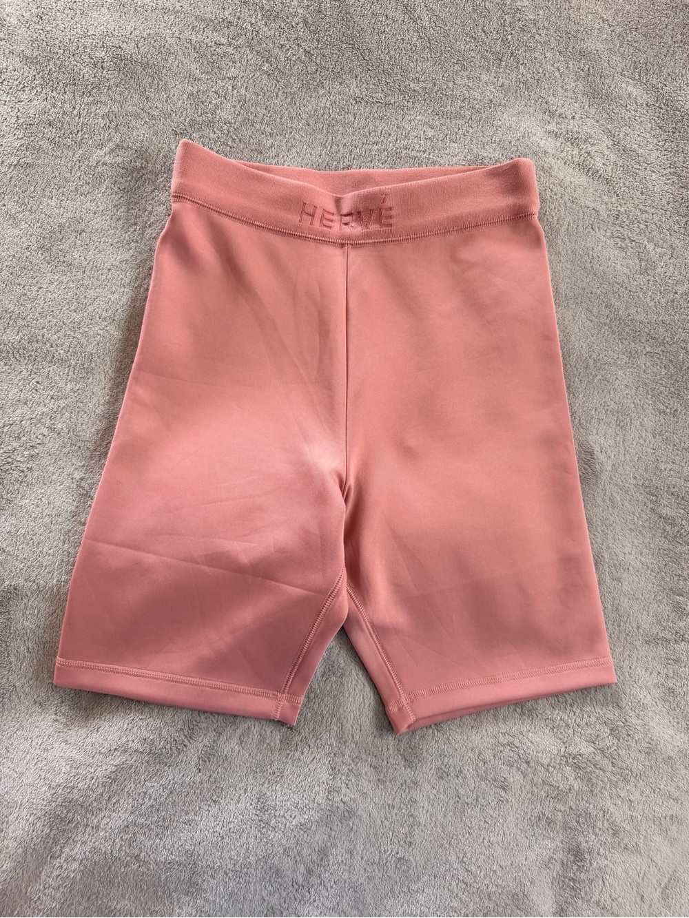 Herve Leger Dusty Rose Logo High-Rise Bike Shorts XS-S